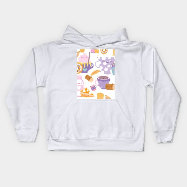 Cute Cup Cake / Sweets Pattern Kids Hoodie by SomebodyArts